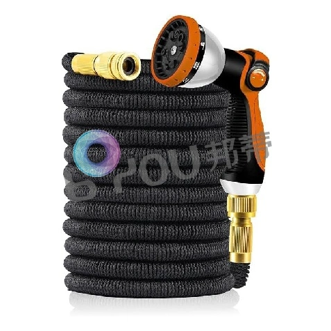 100 Feet Flexible Garden Hose with Orange Hose Nozzles for Car Wash