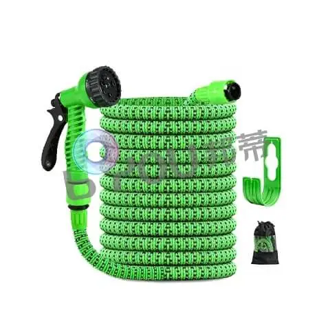 Kink-Free Water Hose with 7-Pattern Spray Nozzle and Fittings