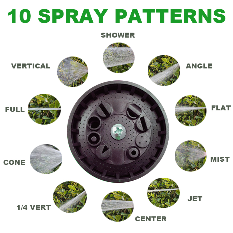 100FT WITH 10 SPRAY MODES, DURABLE BRASS CONNECTORS FOR OUR EXPANDABLE GARDEN HOSE