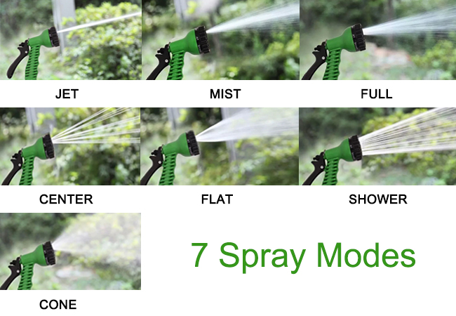 3 TIMES EXPANSION+7 SPRAY MODES FOR EXPANDABLE GARDEN HOSE