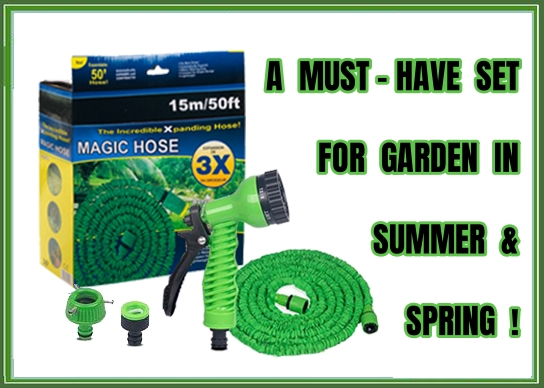 3 TIMES EXPANSION+7 SPRAY MODES FOR EXPANDABLE GARDEN HOSE