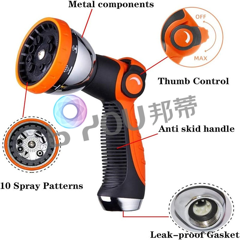 10 Pattern Easy Flow Watering Spray Nozzle