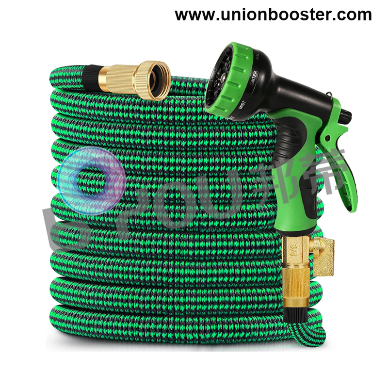 3 times expandable garden hose flexible 50ft with metal connectors and 10 nozzle water gun1