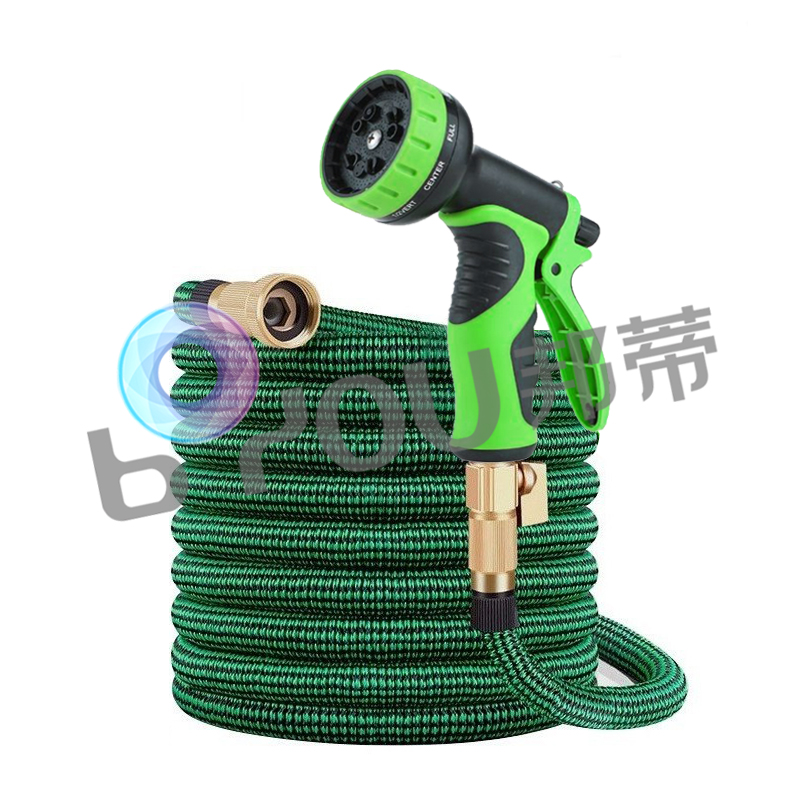 3 times expandable garden hose flexible 50ft with metal connectors and 10 nozzle water gun a