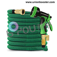 3Times Expandable Garden Hose Flexible 50FT With Metal Connectors and 10-Nozzle Water Gun