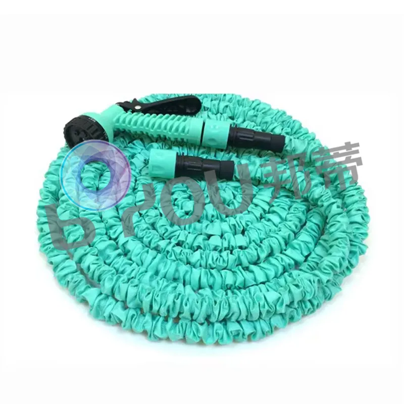 3x expandable garden hose with quick connector and multi function spray gun (2)