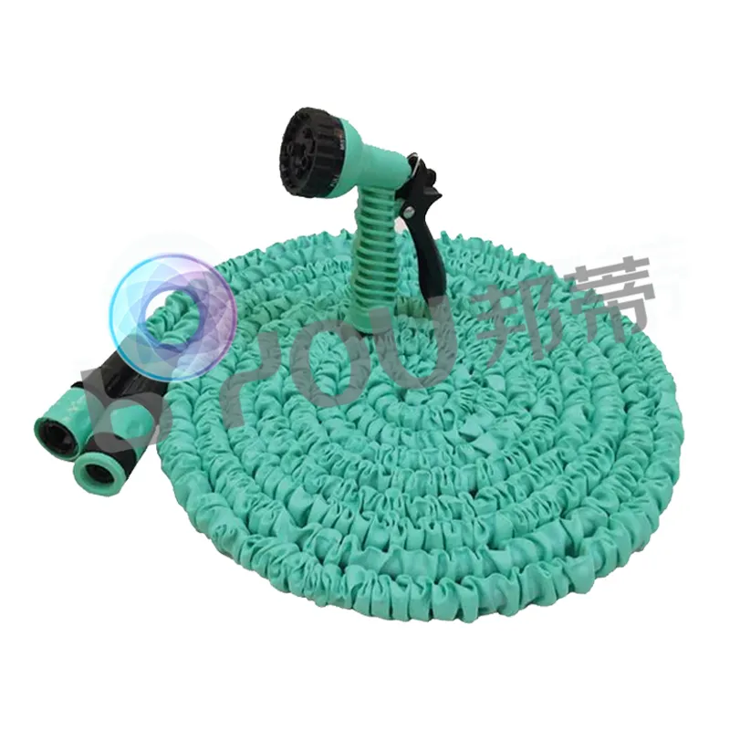 3x expandable garden hose with quick connector and multi function spray gun (3)