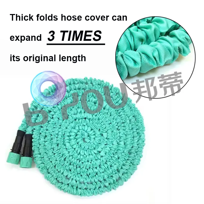 3x expandable garden hose with quick connector and multi function spray gun (4)