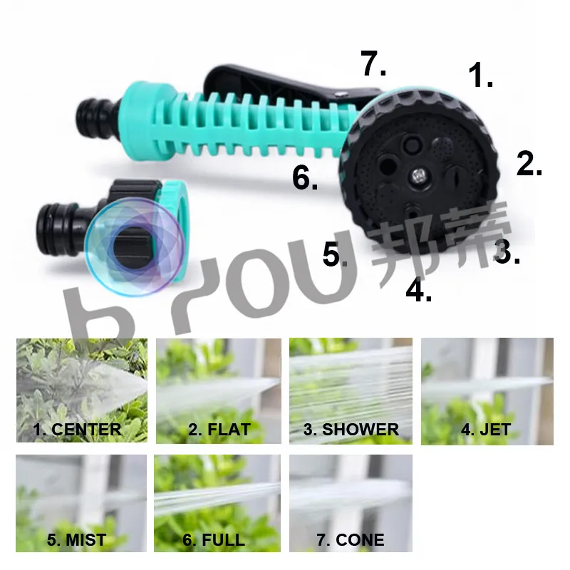 3x expandable garden hose with quick connector and multi function spray gun (5)