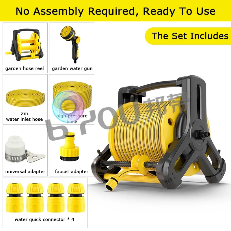 garden water hose reel cart set for plants watering 2