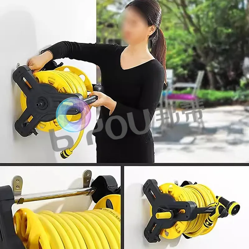 garden water hose reel cart set for plants watering 6