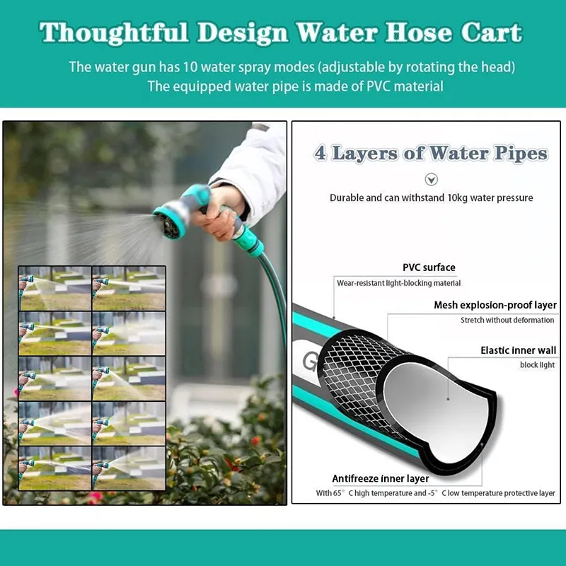 heavy duty garden hose reel with reinforced hose 2